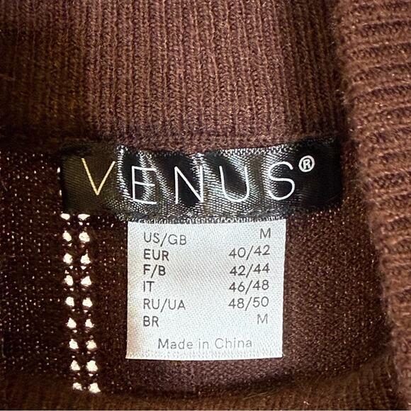 Venus, Brown Turtleneck Sweater with Braided Fringe. Size Medium. Excellent cond - Picture 4 of 7